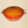 Heißer Verkaufs-roter Emaille-Gusseisen-Braising-Auflauf-Größe 30X6cm